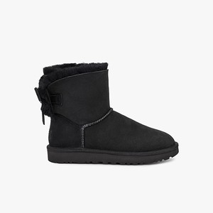 Ugg Classic Double Bow Mini Women Classic Boots Black (0734XBDYJ)